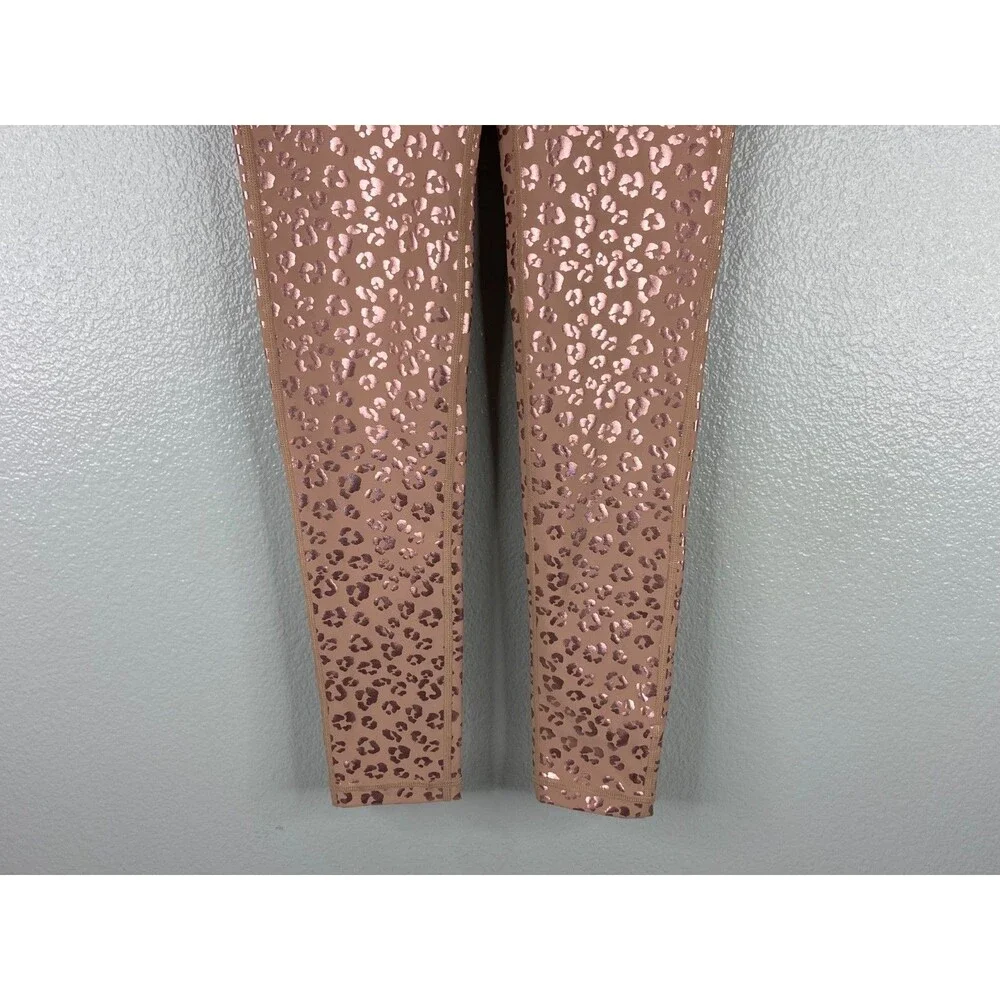 Mono B Women Small Pink Leopard Print Athletic Leggings Casual Party Workout - Picture 3 of 8